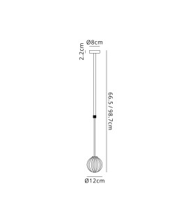Tivoli 12cm Telescopic Pendant 1 Light G9 IP44 Satin Black/Opal Round Segment Glass-2