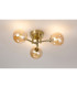 Tivoli 44.5cm Semi Flush Ceiling Round 3 Light G9 IP44 Brass Gold/Amber Smooth Round Glass-3