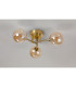 Tivoli 44.5cm Semi Flush Ceiling Round 3 Light G9 IP44 Brass Gold/Amber Smooth Round Glass-8