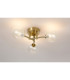 Tivoli 44.5cm Semi Flush Ceiling Round 3 Light G9 IP44 Brass Gold/Clear Smooth Round Glass-3