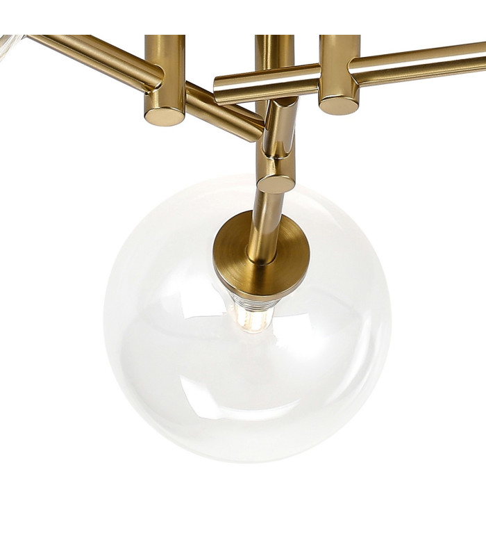 Tivoli 44.5cm Semi Flush Ceiling Round 3 Light G9 IP44 Brass Gold/Clear Smooth Round Glass-7