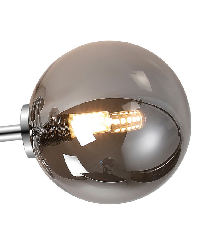 Tivoli 44.5cm Semi Flush Ceiling Round 3 Light G9 IP44 Polished Chrome/Smoke Smooth Round Glass-6
