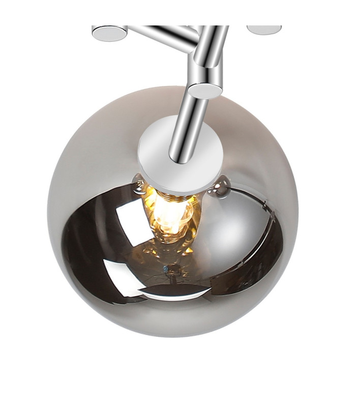 Tivoli 44.5cm Semi Flush Ceiling Round 3 Light G9 IP44 Polished Chrome/Smoke Smooth Round Glass-7