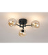 Tivoli 44.5cm Semi Flush Ceiling Round 3 Light G9 IP44 Satin Black/Amber Smooth Round Glass-3