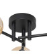 Tivoli 44.5cm Semi Flush Ceiling Round 3 Light G9 IP44 Satin Black/Amber Smooth Round Glass-5