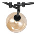 Tivoli 44.5cm Semi Flush Ceiling Round 3 Light G9 IP44 Satin Black/Amber Smooth Round Glass-7