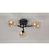 Tivoli 44.5cm Semi Flush Ceiling Round 3 Light G9 IP44 Satin Black/Amber Smooth Round Glass-8