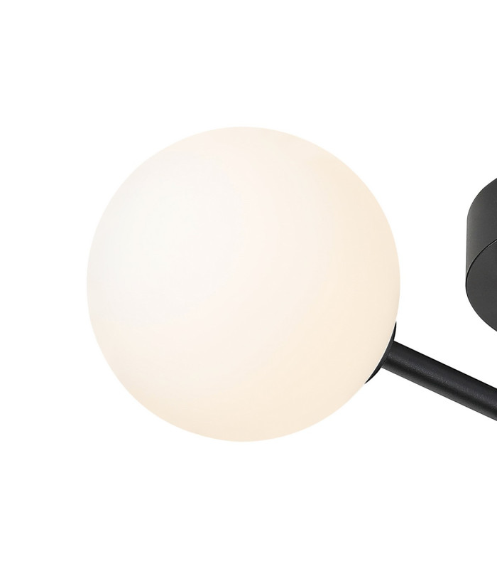 Tivoli 44.5cm Semi Flush Ceiling Round 3 Light G9 IP44 Satin Black/Opal Smooth Round Glass-7