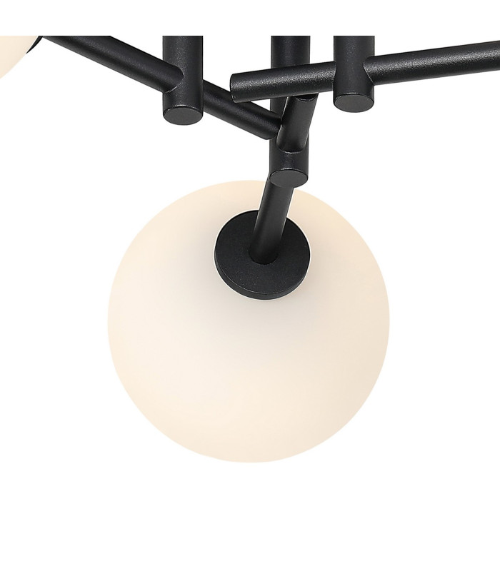 Tivoli 44.5cm Semi Flush Ceiling Round 3 Light G9 IP44 Satin Black/Opal Smooth Round Glass-8