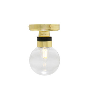 Ayr Outdoor Globe Ceiling Light Polished Brass Clear IP65-2