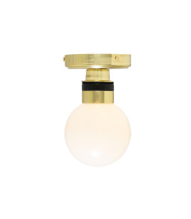 Ayr Outdoor Globe Ceiling Light Polished Brass Opal IP65-2