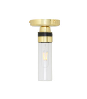 Tay Outdoor Ceiling Light Polished Brass Clear IP65-1