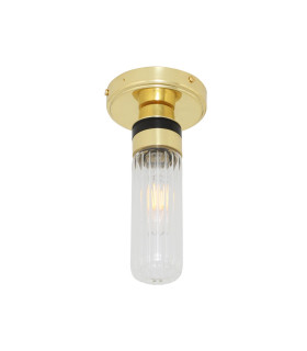 Tay Outdoor Ceiling Light Polished Brass Prismatic IP65-1