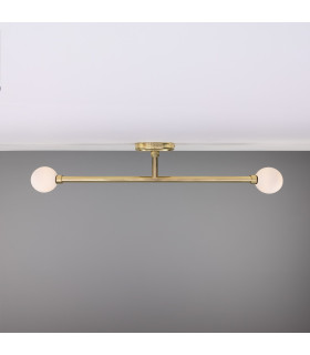 Silverton Bathroom Ceiling Light Polished Brass Opal IP44-1