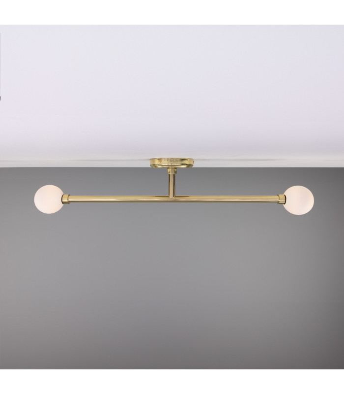 Silverton Bathroom Ceiling Light Polished Brass Opal IP44-1