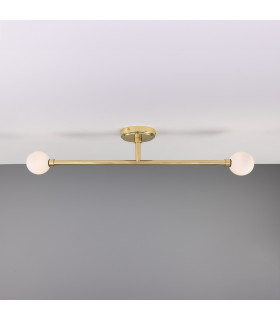 Silverton Bathroom Ceiling Light Polished Brass Opal IP44-2