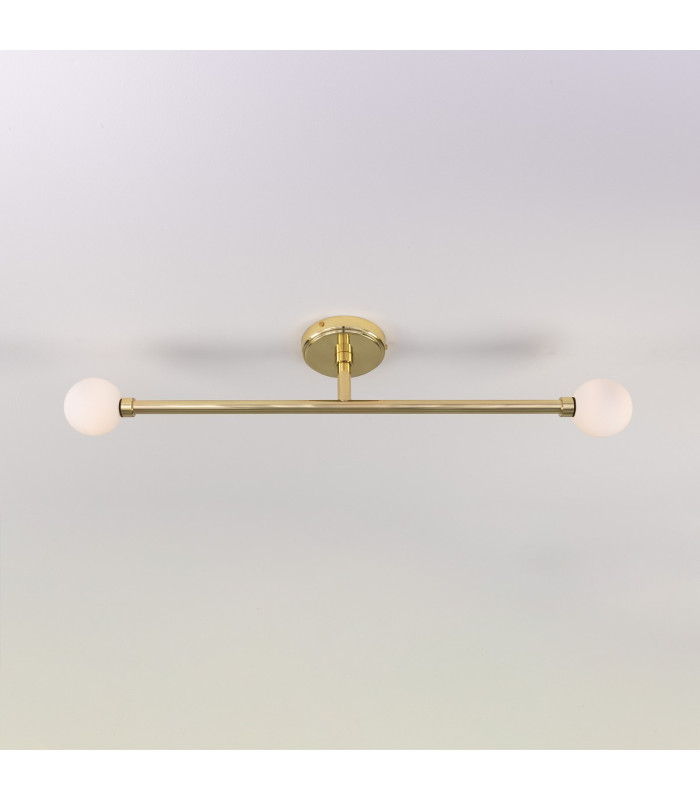 Silverton Bathroom Ceiling Light Polished Brass Opal IP44-3