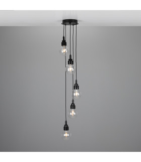 Seoul Outdoor 5 Light Matte Black Clear Globe IP65-1