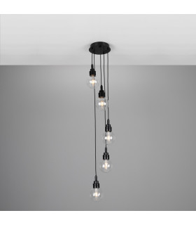 Seoul Outdoor 5 Light Matte Black Clear Globe IP65-2