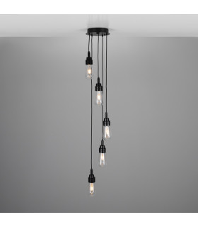 Seoul Outdoor 5 Light Matte Black Clear IP65-1