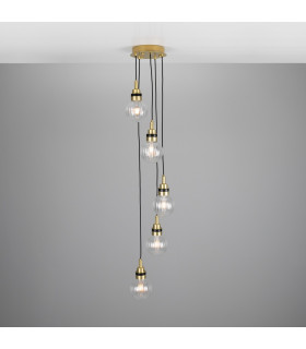 Seoul Outdoor 5 Light Satin Brass Prismatic Globe IP65-1