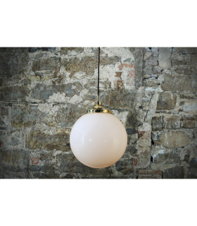 Pelagia Bathroom 35cm Globe Pendant Polished Brass IP44-1