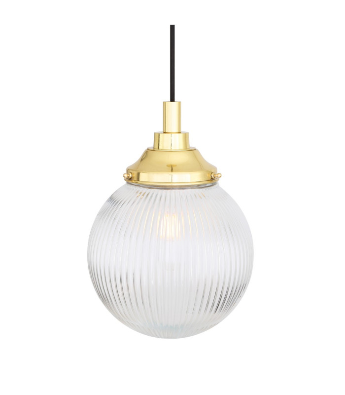 Cherith Bathroom Globe Pendant Light Polished Brass IP44