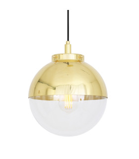 Mica Bathroom Globe Pendant Polished Brass Clear Glass IP44