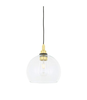 Leith Outdoor 25cm Pendant Light Polished Brass Clear Glass IP65-1