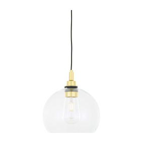 Leith Outdoor 25cm Pendant Light Polished Brass Clear Glass IP65-2