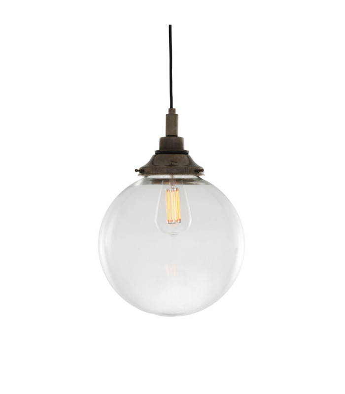 Laguna Bathroom 25cm Globe Pendant Light Antique Silver IP44-1