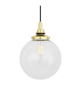 Laguna Bathroom 25cm Globe Pendant Light Polished Brass IP44