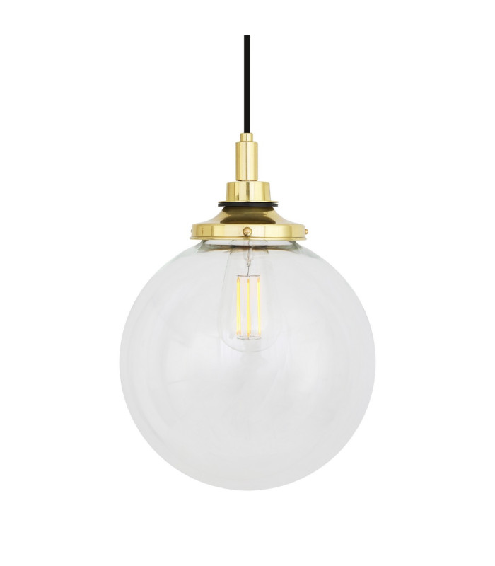 Laguna Bathroom 25cm Globe Pendant Light Polished Brass IP44