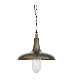 Morgan Outdoor Pendant Antique Brass Clear Glass IP65