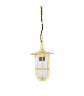 Ramor Outdoor Pendant Polished Brass Clear Glass IP65
