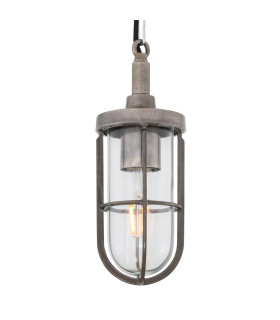 Owel-A Outdoor Pendant Antique Silver Clear Glass IP65-2