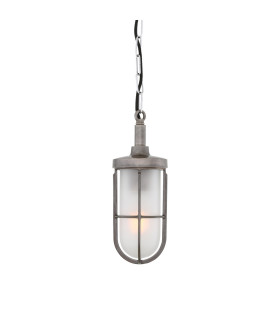 Owel-A Outdoor Pendant Antique Silver Frosted Glass IP65