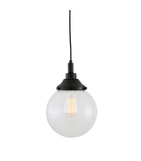 Laguna Bathroom 20cm Globe Pendant Matt Black IP44-1