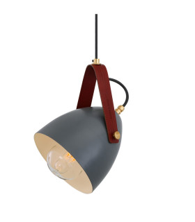 Lambeth Outdoor Pendant Grey Clear Red Strap IP65-1