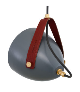 Lambeth Outdoor Pendant Grey Opal Red Strap IP65-2