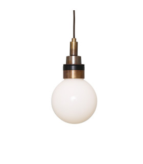 Loch Outdoor Pendant Antique Brass Opal IP65