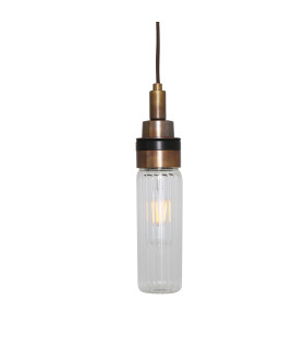 Delta Outdoor Pendant Antique Brass Prismatic IP65