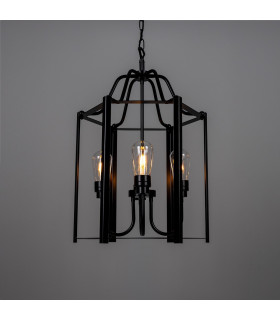 Portroe Outdoor 4-Arm Lantern Matt Black Clear BO IP65