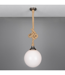 Azores Bathroom Rope Globe Pendant Antique Brass IP44-2