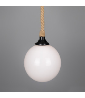 Azores Bathroom Rope Globe Pendant Matte Black IP44-1