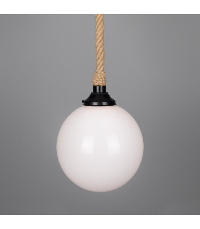 Azores Bathroom Rope Globe Pendant Matte Black IP44-1