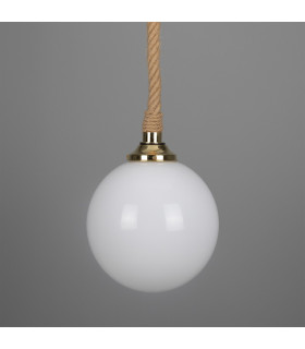 Azores Bathroom Rope Globe Pendant Polished Brass IP44-1