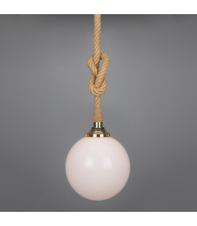 Azores Bathroom Rope Globe Pendant Polished Brass IP44-2