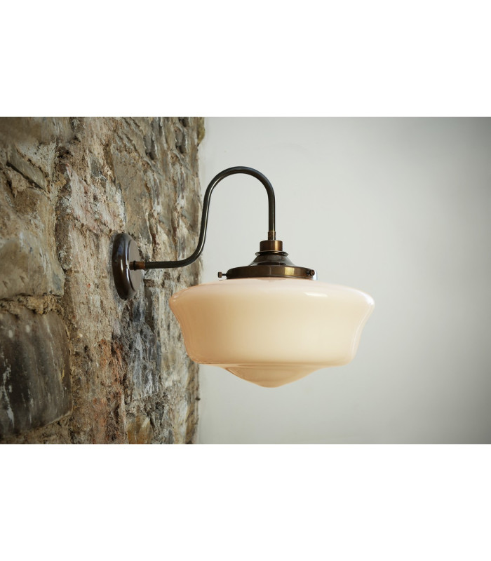 Anath Bathroom Swan Neck Wall Light Antique Brass IP44-1