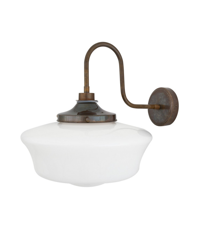 Anath Bathroom Swan Neck Wall Light Antique Brass IP44-2